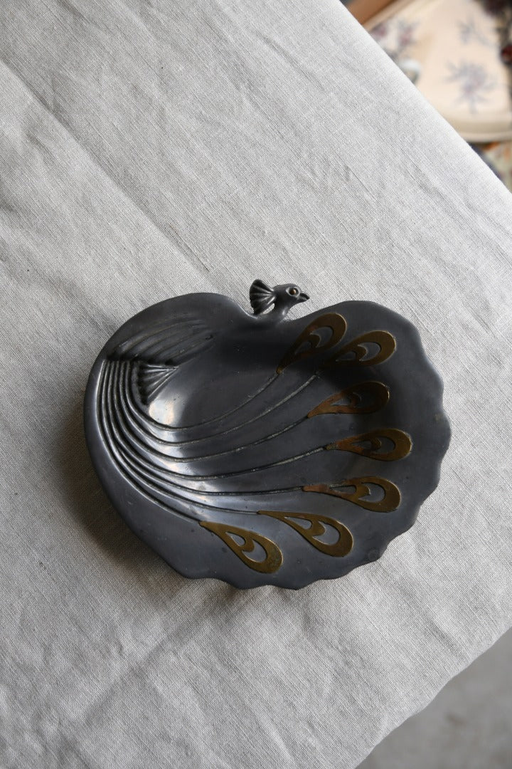 Art Nouveau Spelter & Brass Dish