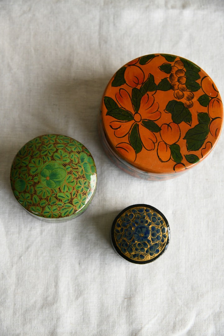 Vintage Kashmir Papier Mache Boxes