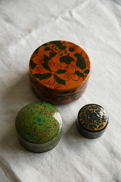 Vintage Kashmir Papier Mache Boxes