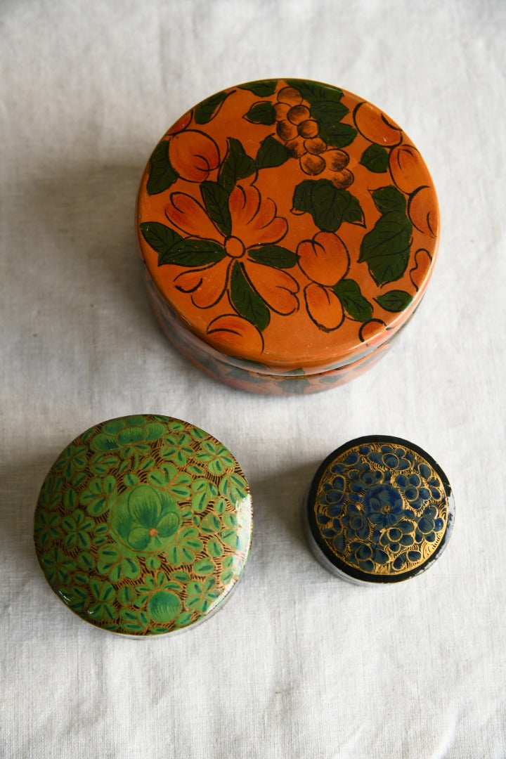 Vintage Kashmir Papier Mache Boxes