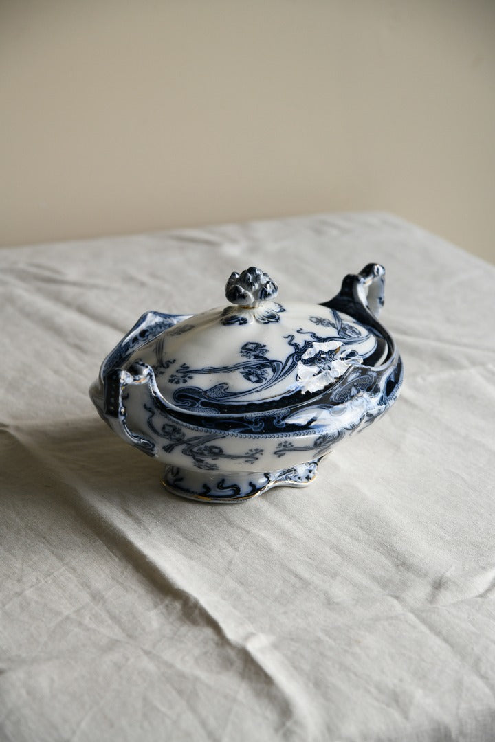 Burslem Iris Blue & White Tureen