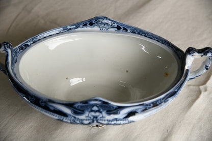 Burslem Iris Blue & White Tureen