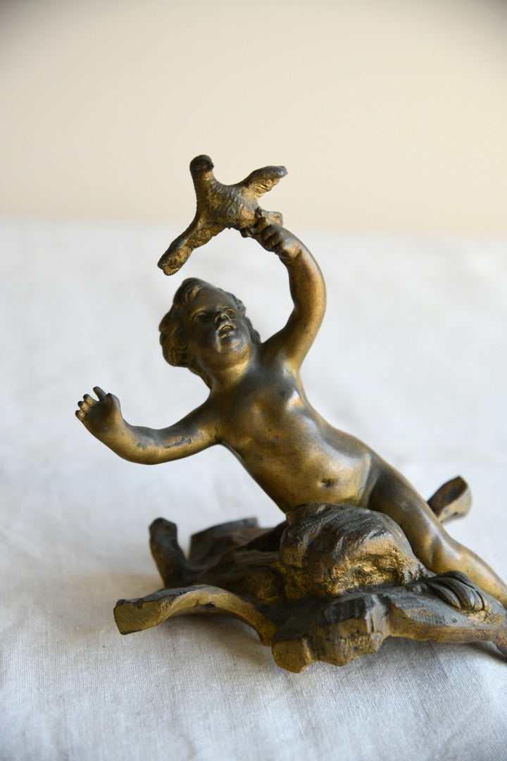 Pair Continental Bronze Cherubs