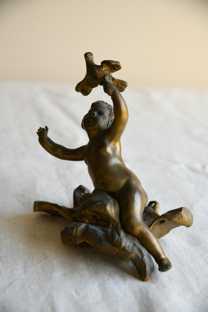 Pair Continental Bronze Cherubs