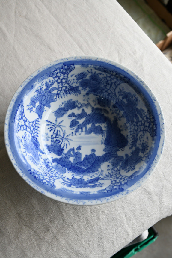 Vintage Oriental Blue & White Wash Jug & Basin