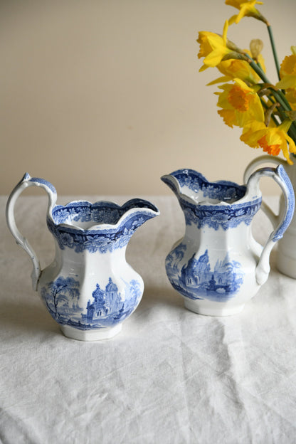 Pair of Blue & White Jugs