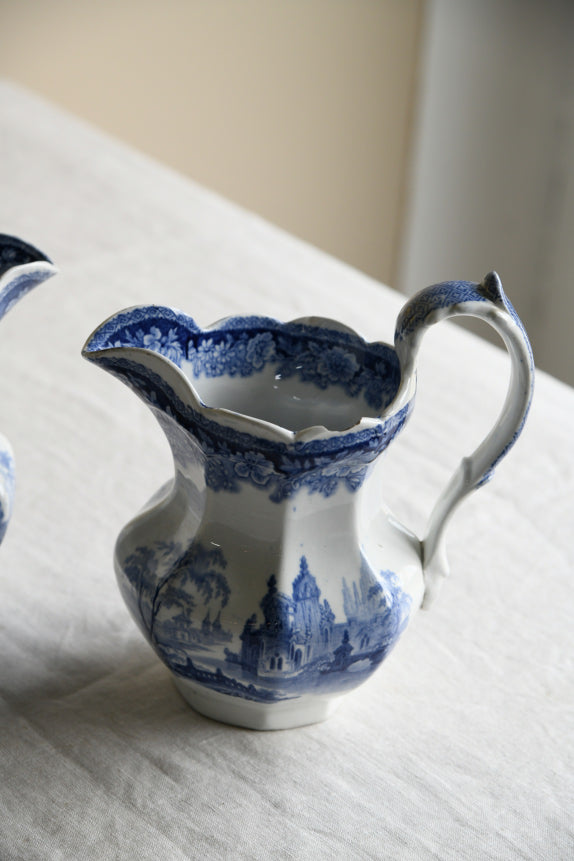 Pair of Blue & White Jugs