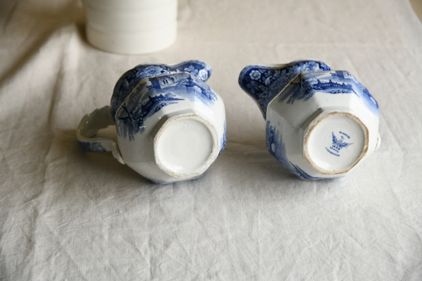 Pair of Blue & White Jugs