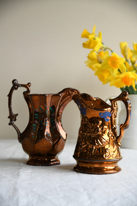 Victorian Lustre Glaze Jugs