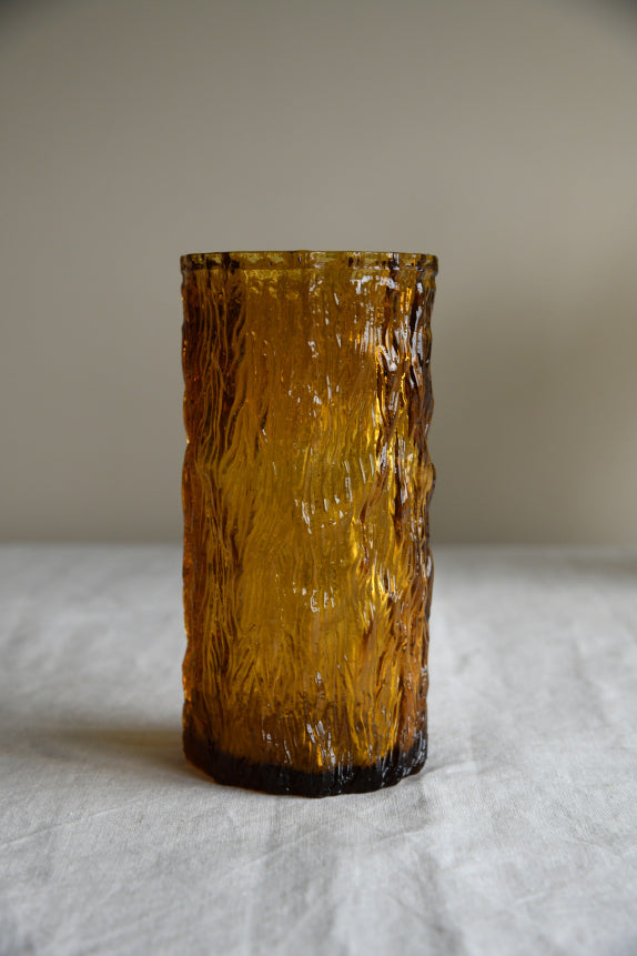 Retro Amber Glass Vase