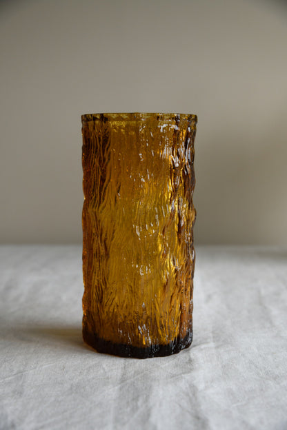 Retro Amber Glass Vase