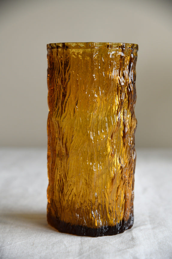 Retro Amber Glass Vase