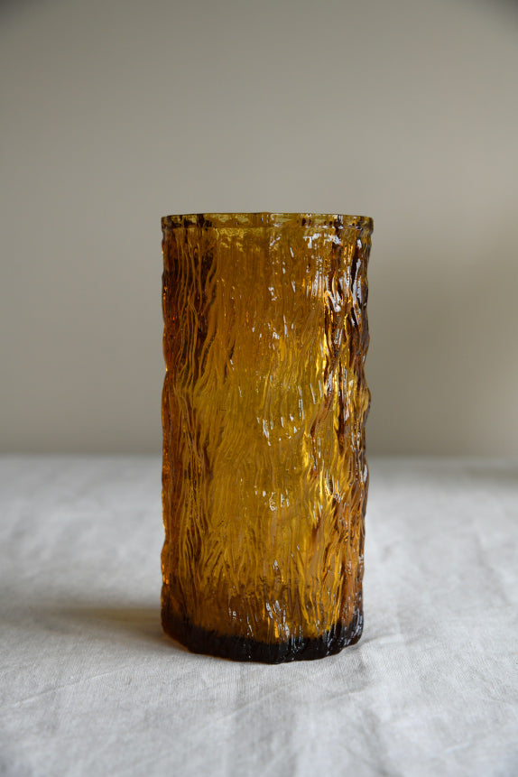 Retro Amber Glass Vase