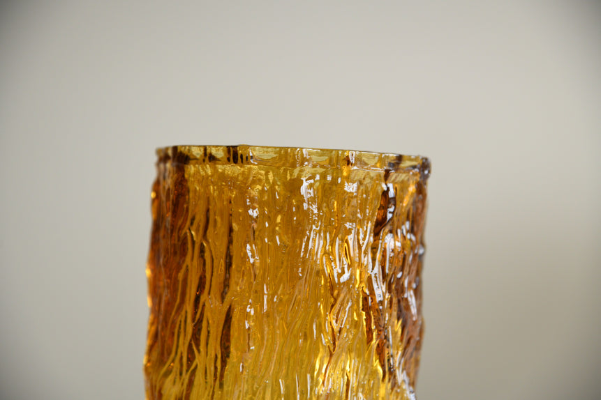 Retro Amber Glass Vase