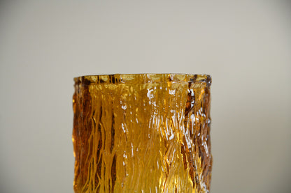 Retro Amber Glass Vase