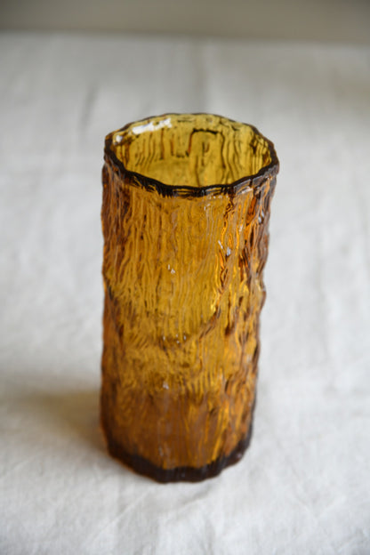 Retro Amber Glass Vase