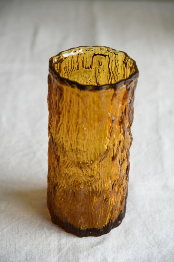 Retro Amber Glass Vase