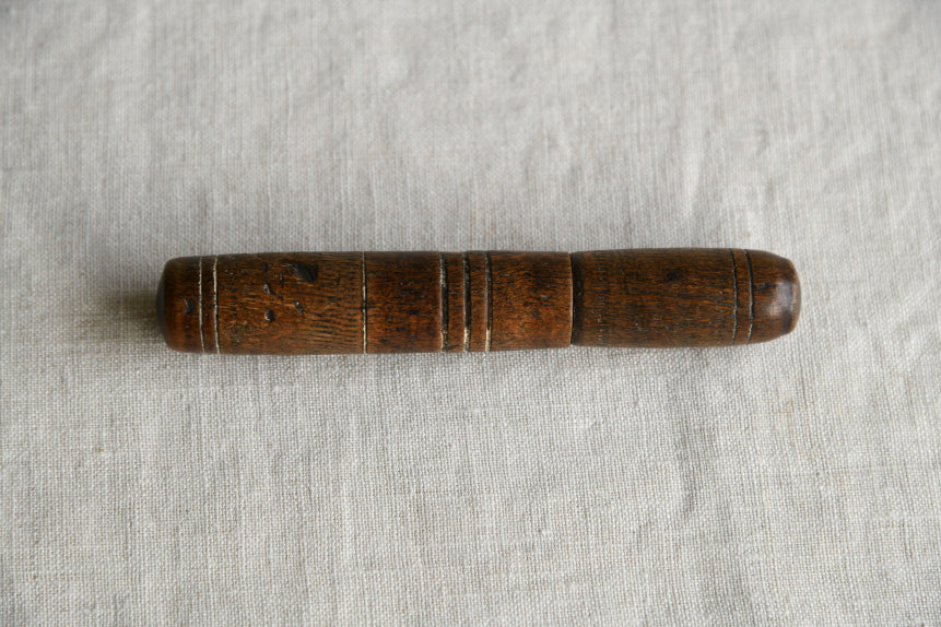 Antique Oak Needle Case & Darning Mushroom