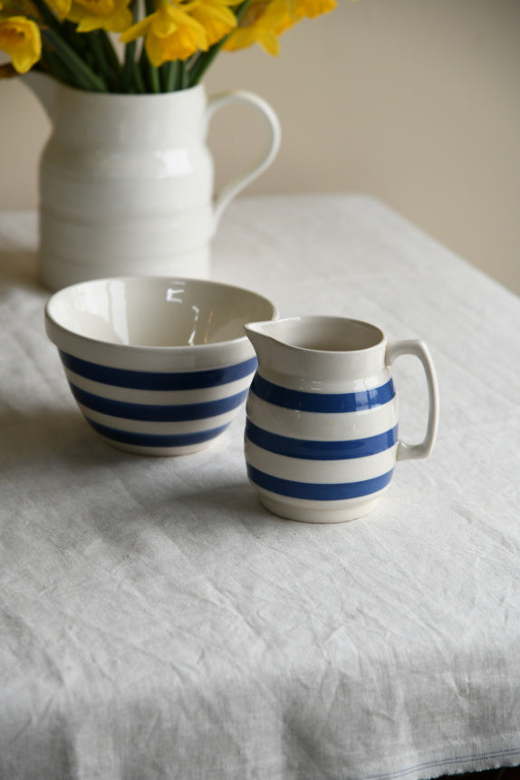 Striped Jug & Bowl