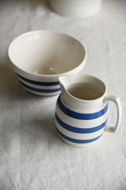 Striped Jug & Bowl