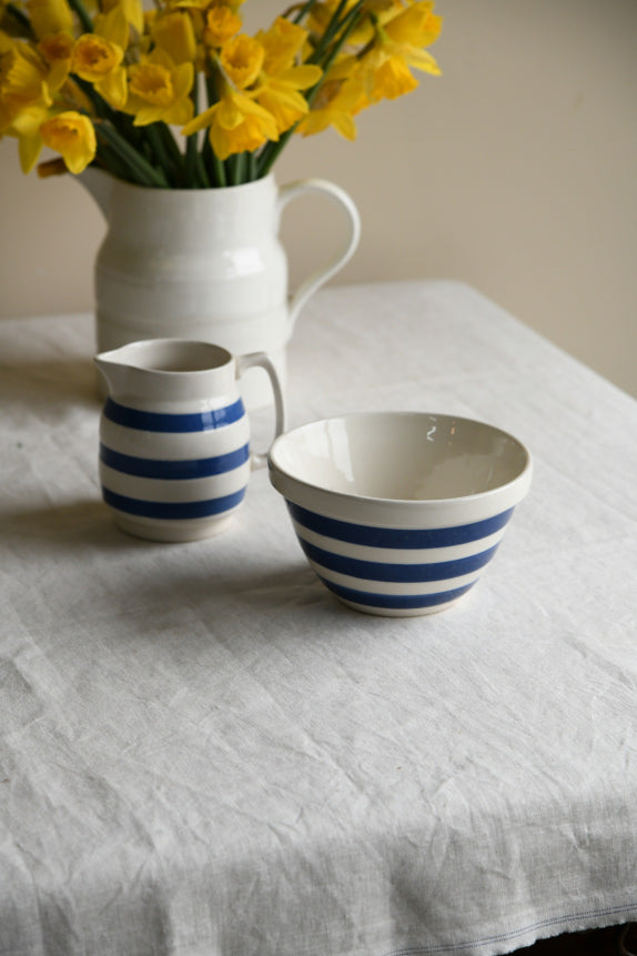 Striped Jug & Bowl