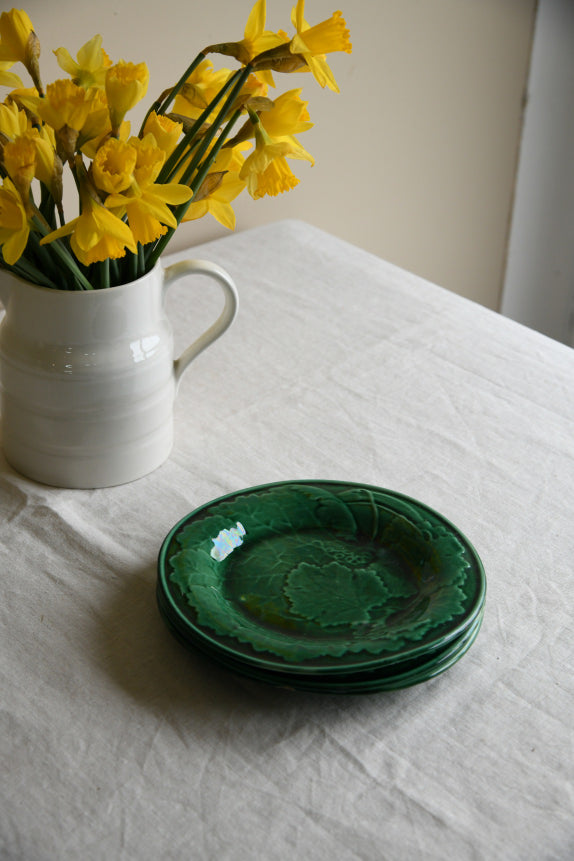 3 Vintage Majolica Vine Plates