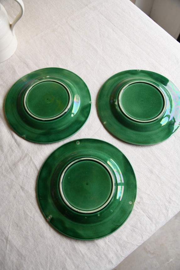 3 Vintage Majolica Vine Plates