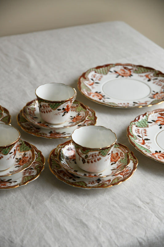 Edwardian Queens China G & W Tea Cups & Saucers