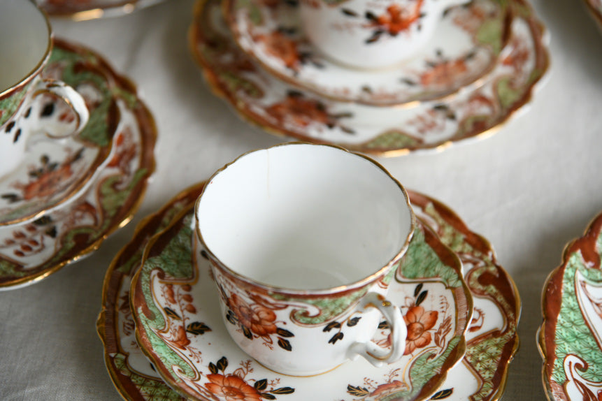 Edwardian Queens China G & W Tea Cups & Saucers