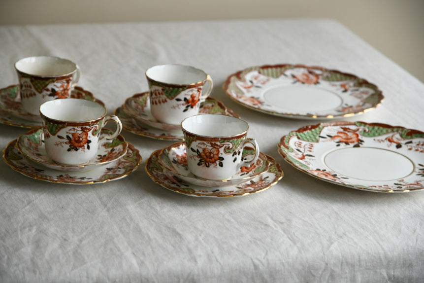 Edwardian Queens China G & W Tea Cups & Saucers