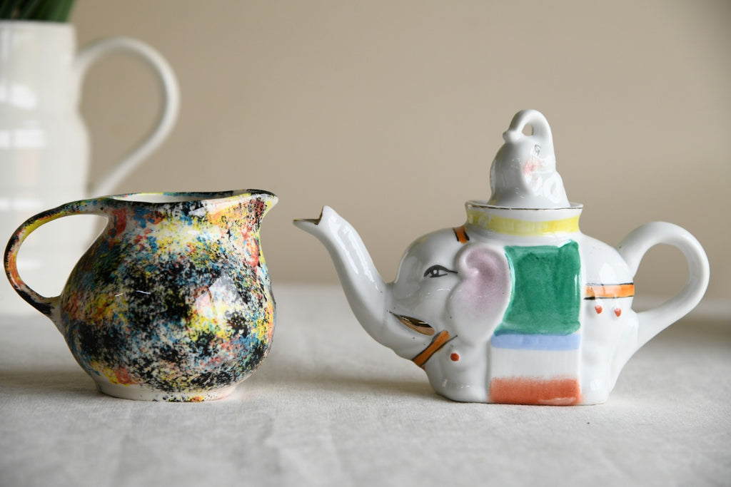 Vintage Novelty Elephant Teapot & Jug