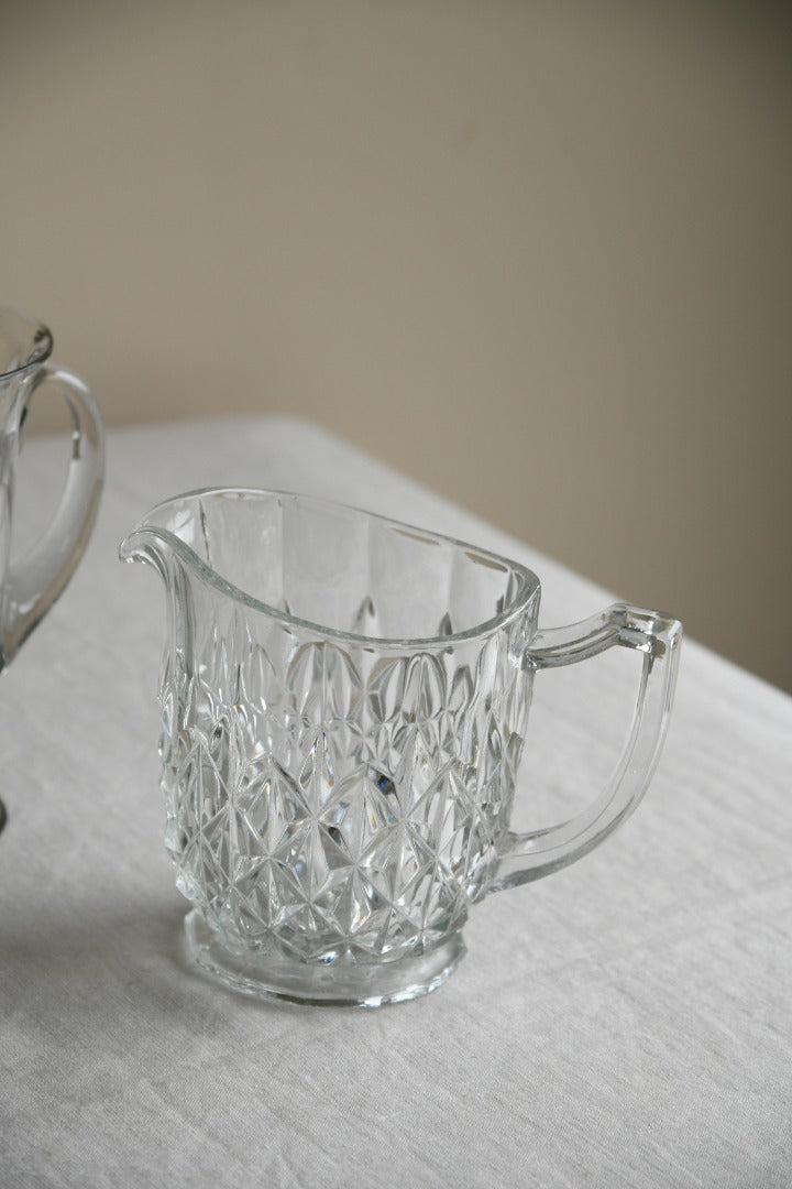 3 Vintage Clear Glass Jugs