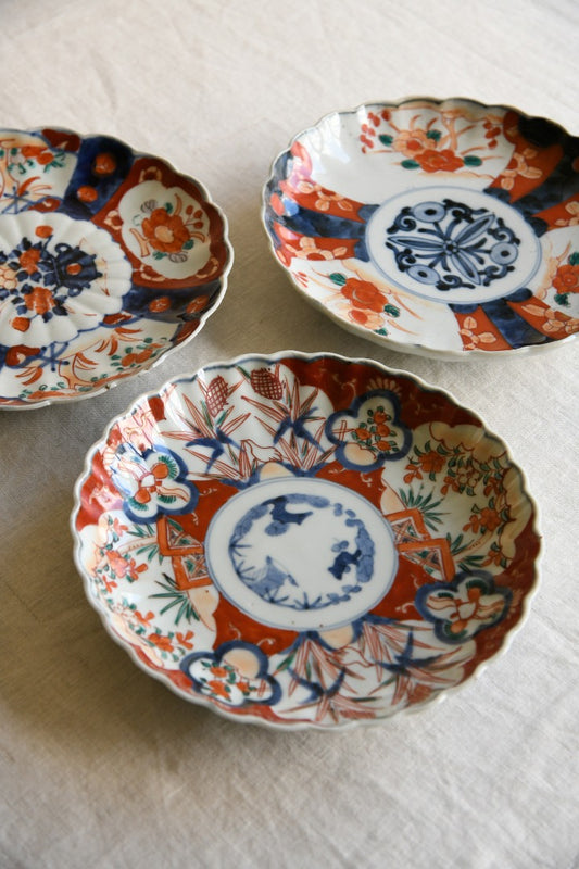 3 Antique Imari Plates