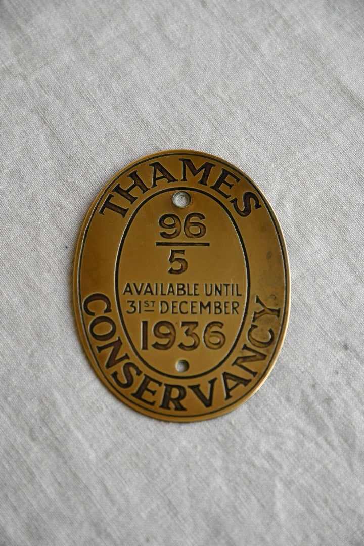 Thames Conservancy Brass Plaque