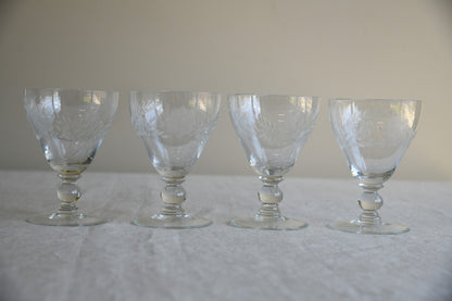 4 Etched Glasses