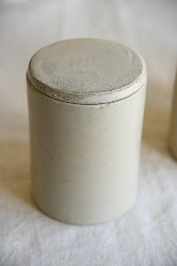 3 Vintage Lidded Stoneware Jars