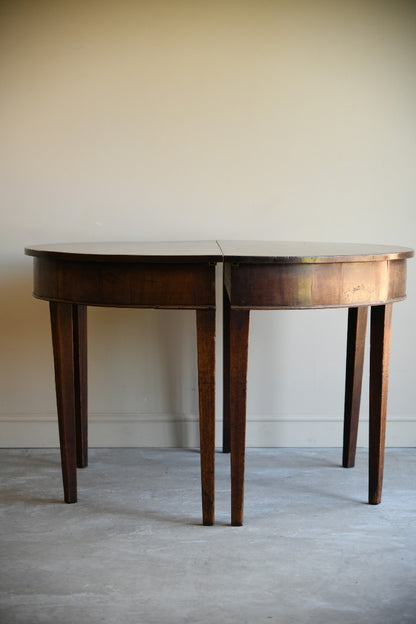 Antique Georgian Mahogany D End Dining Table