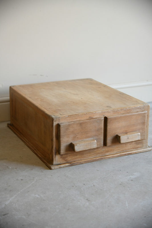 Vintage Pine Table Top Index Drawers