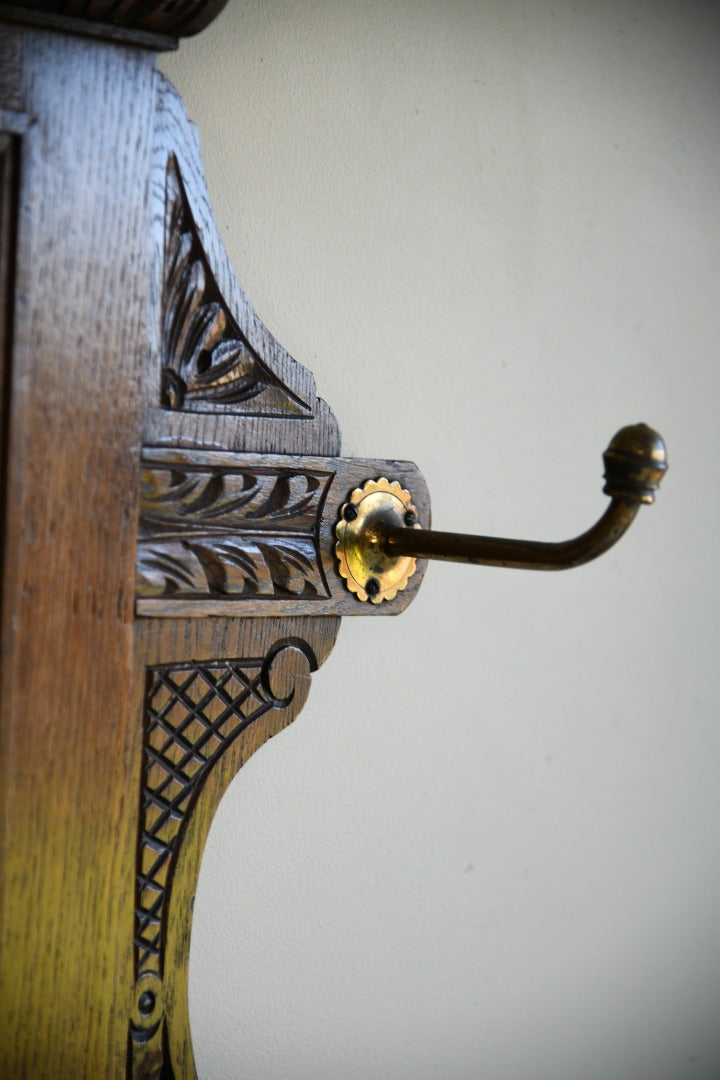 Victorian Carved Oak Hall Mirror