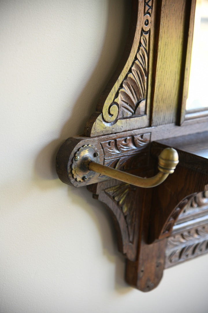 Victorian Carved Oak Hall Mirror