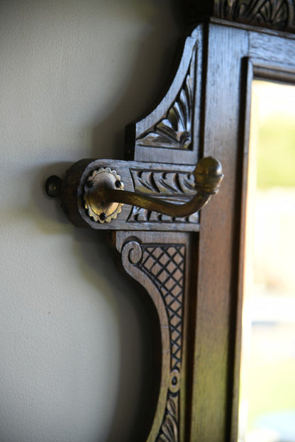 Victorian Carved Oak Hall Mirror