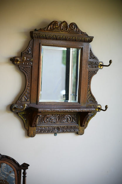 Victorian Carved Oak Hall Mirror