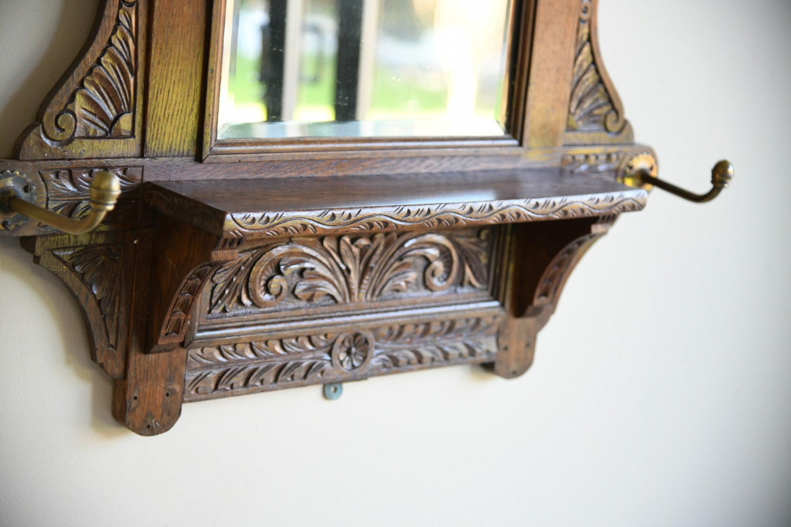 Victorian Carved Oak Hall Mirror