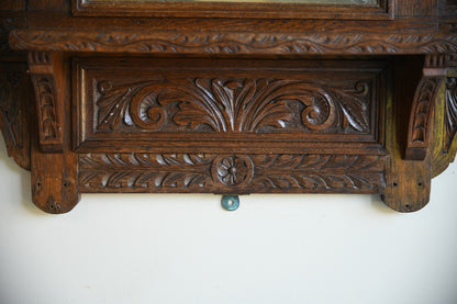 Victorian Carved Oak Hall Mirror