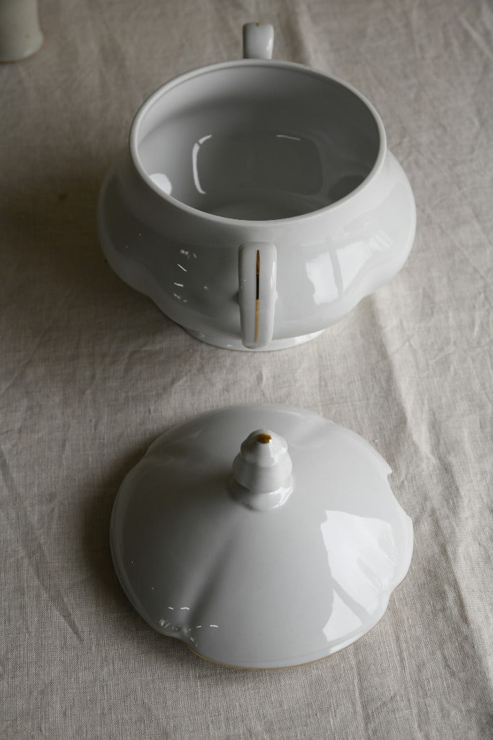Vintage Bohemia White Porcelain Soup Tureen