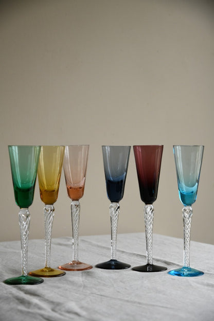 6 x Stuart Crystal Coloured Glasses