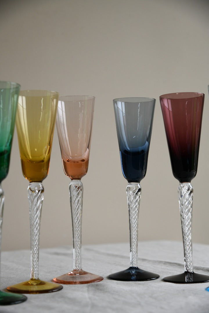 6 x Stuart Crystal Coloured Glasses