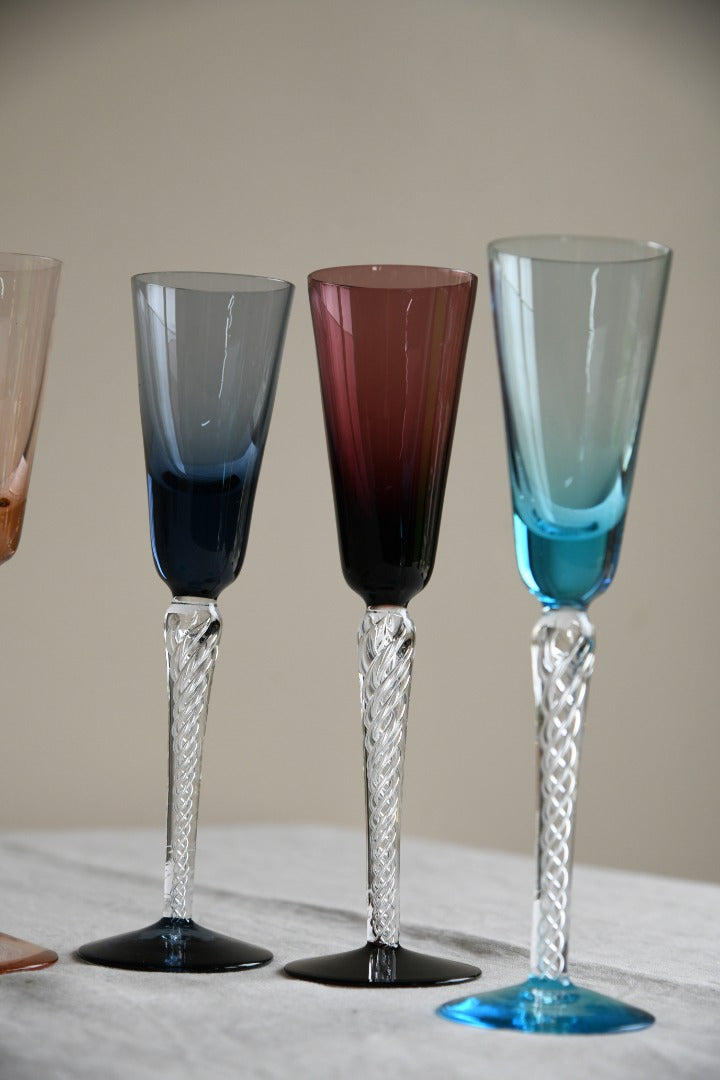 6 x Stuart Crystal Coloured Glasses