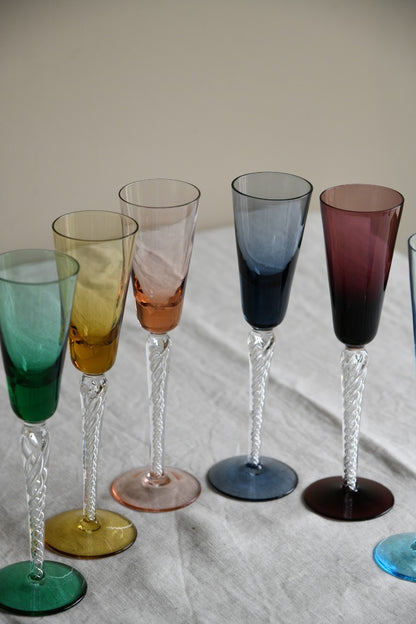 6 x Stuart Crystal Coloured Glasses