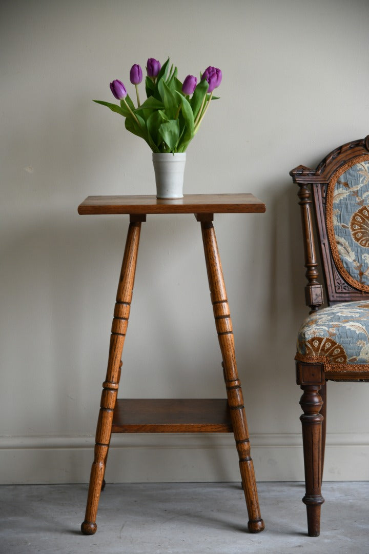 Square Oak Two Tier Table